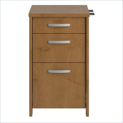 Bush Envoy Wood 3 Drawer Pedestal in Natural Cherry