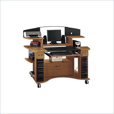Bush Jagger Comfort Zone Wood Computer Cart in Lift Cherry