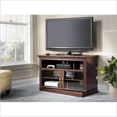 Bush New Haven Swivel Base TV Stand in Bing Cherry