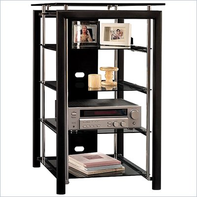 Bush Midnight Mist Audio Rack 3 Fixed Shelves