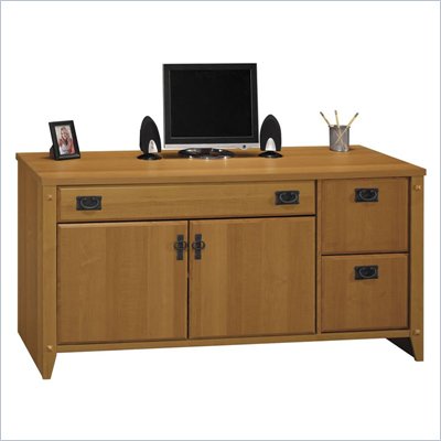 Bush Mission Pointe 60" Wood Credenza Desk in Maple