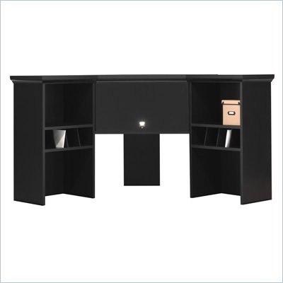 Bush MySpace Stockport Wood Corner Hutch in Black Finish