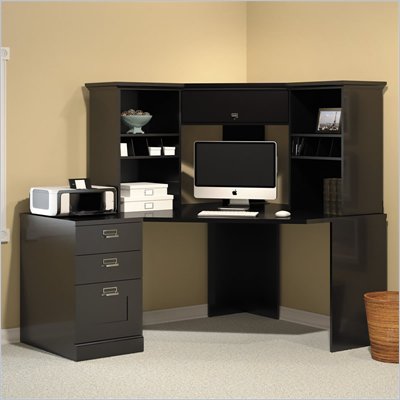 Bush MySpace Stockport Office Set in Black Finish