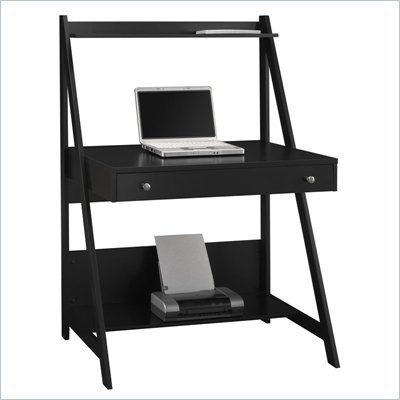 Bush MySpace Alamosa Wood Ladder Desk in Black