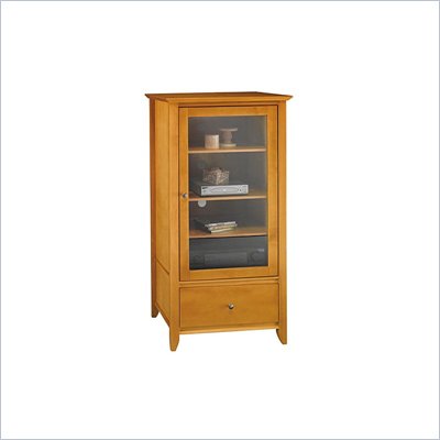 Bush Furniture Napa Wood Audio Rack Cabinet with 3 Adjustable Shelves in Cherry