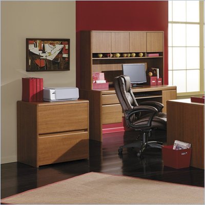Bush Northfield 2 Drawer Lateral Wood File Cabinet in Dakota Oak