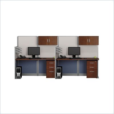 Bush Office-in-an-Hour Straight 2 Desk Workstation with Storage