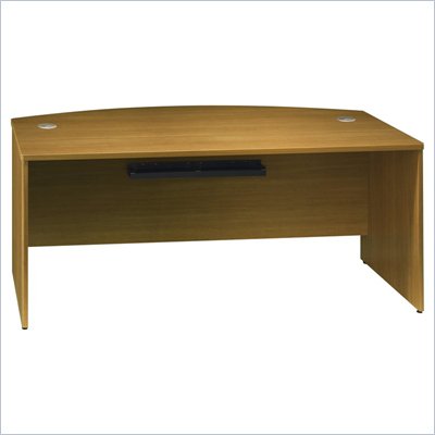Bush Quantum 72" Bow Front  Wood Credenza Desk in Modern Cherry