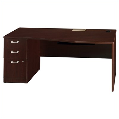 Bush Quantum 72" Left Pedestal Computer Desk in Harvest Cherry