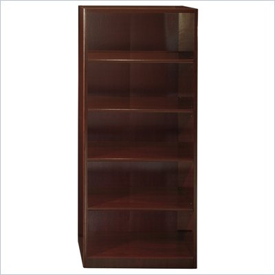 Bush Quantum 5 Shelf Standard Wood Bookcase in Harvest Cherry