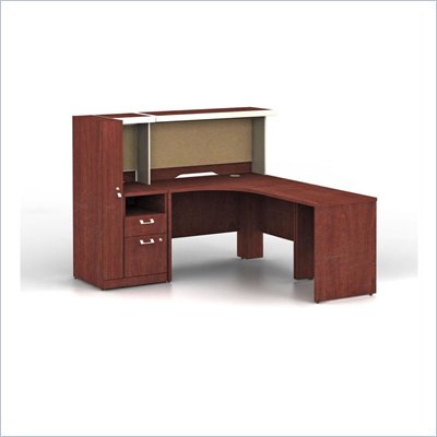 Bush Quantum Harvest Cherry Corner Administrative Configuration with Hutch