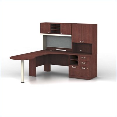 Bush Quantum Harvest Cherry Professional Left L-Shaped Desk