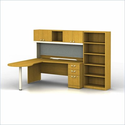 Bush Quantum Left L-Shape Office Suite in Modern Cherry