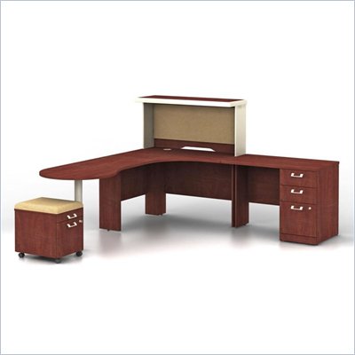 Bush Quantum Harvest Cherry Professional Left L-Shaped Desk