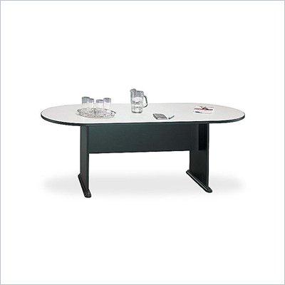 Bush Racetrack 6.9 Conference Table with Slab Base in Slate