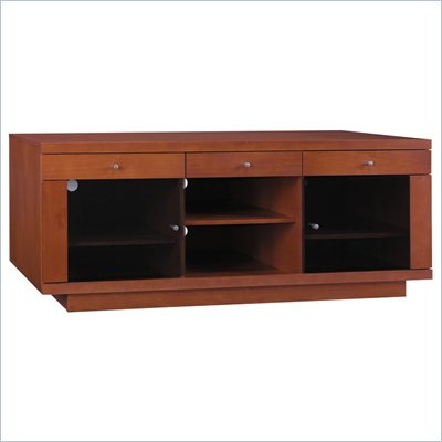 Bush Furniture 60 Inch Wood Plasma TV Stand in Cognac Maple Finish