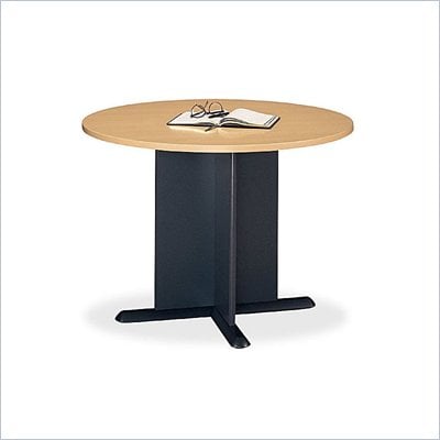 Bush Round 3.4 Conference Table in Beech and Graphite Grey