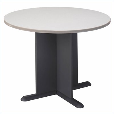 Bush Round 3.4 Conference Table with X-Shaped Base in White Spectrum