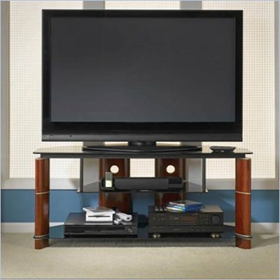 Bush Segments Wood TV Stand in Rosebud Cherry