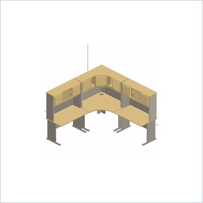 Bush Advantage Series Corner Desk Set in Beech and Grey