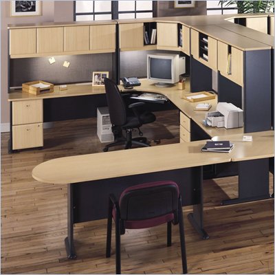 Bush Series A U-Shape Office Suite in Beech and Grey