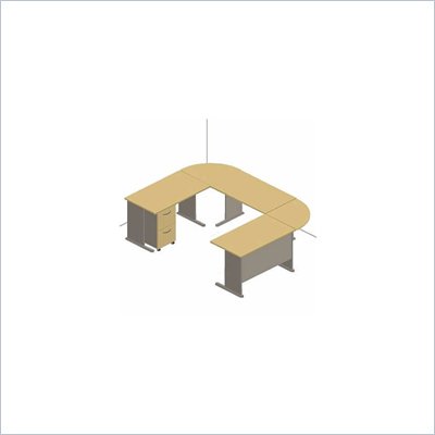 Bush Series A Beech and Grey Advantage U-Shaped Desk