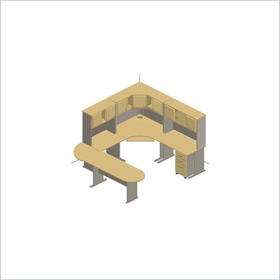 Bush Advantage Series U-Shape Office Suite in Beech and Grey