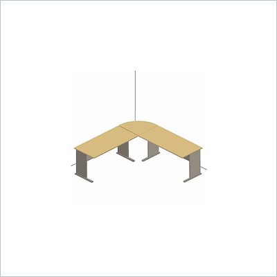 Bush Advantage Series L-Shaped Desk in Beech and Grey