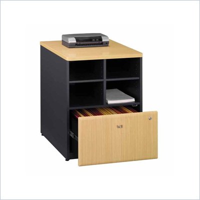 Bush Series A Storage Cabinet in Beech/ Slate Grey