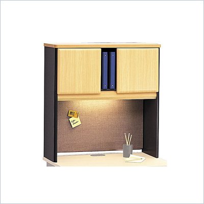 Bush Series A 36" Wood Hutch in Beech and Grey