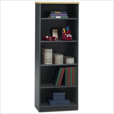 Bush Beech and Grey  Advantage Series A 5 Shelf Bookcase