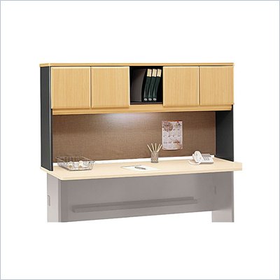 Bush Series A 72" Wood Hutch in Beech and Grey