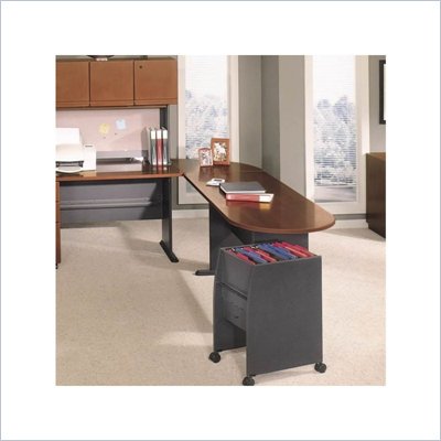 Bush Series A Hansen Cherry Left L-Shaped Desk with Peninsula