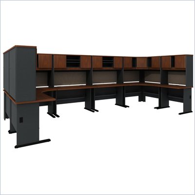 Bush Series A Hansen Cherry U-Shaped Corner Cubicle