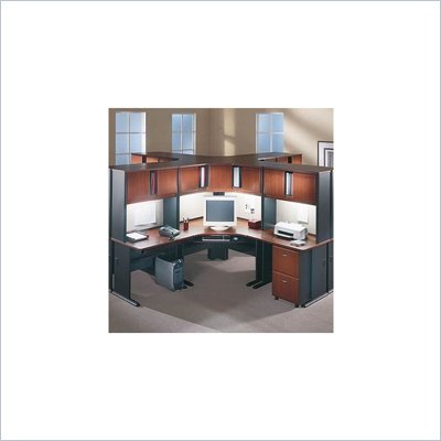 Bush A-Series Cubicle Office Set in Hansen Cherry