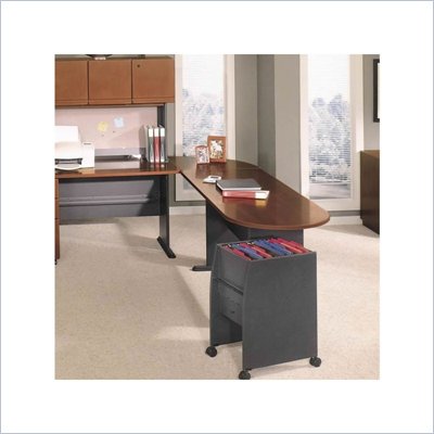Bush Series A Left L-Shape Wood Desk Set with Hutch in Hansen Cherry