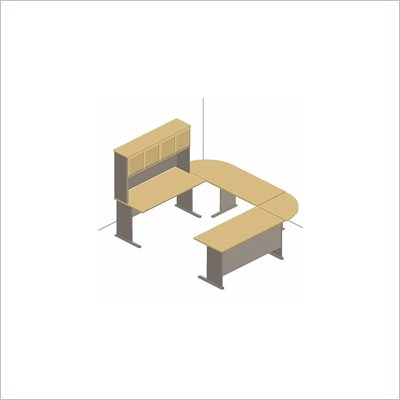Bush Series A U-Shaped Desk with Hutch in Hansen Cherry
