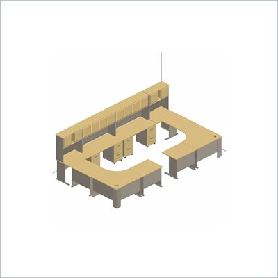 Bush Series A Hansen Cherry D-shaped Dual Workstations