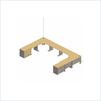 Bush Series A Corner U-Shaped Desk in Hansen Cherry