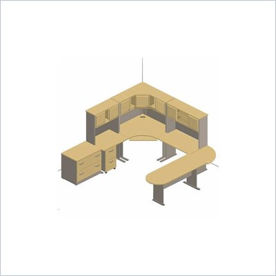 Bush Series A Hansen Cherry U-Shaped Corner Cubicle Set