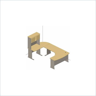 Bush Series A Hansen Cherry U-Shape Computer Desk with Hutch