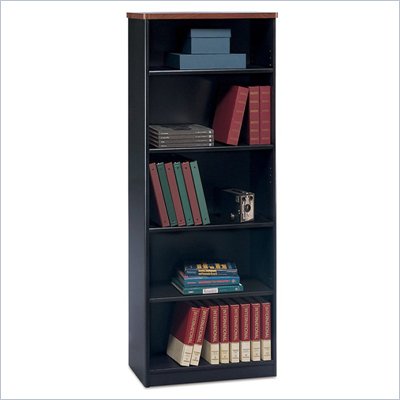 Bush Series A Hansen 5 Shelf Wood Bookcase in Galaxy Black