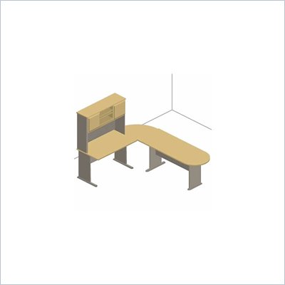 Bush Series A Light Oak Advantage Left L-Shaped Desk