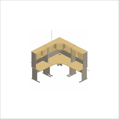 Bush Advantage Series Cubicle Office Set in Light Oak
