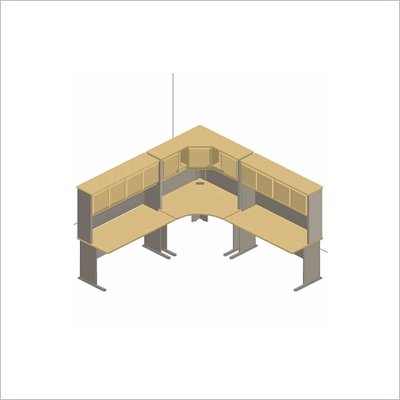 Bush Series A Advantage Corner Desk in Light Oak Wood