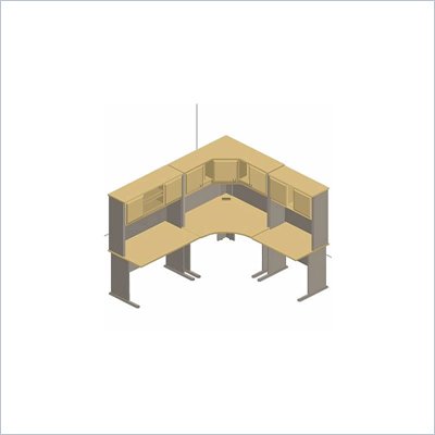 Bush Advantage Series Cubicle Office Set in Light Oak