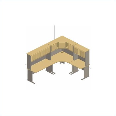 Bush Series A Advantage Wood Corner Desk in Light Oak