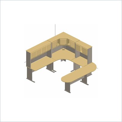 Bush Advantage Series U-Shape Office Suite in Light Oak