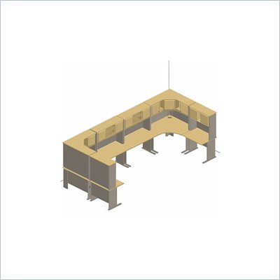 Bush Light Oak Advantage Series U-Shaped Corner Cubicle