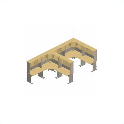 Bush Advantage Series Double Office Cubicle in Light Oak